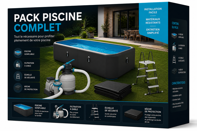 Pack Piscine Bluō Rectangle 3 × 4 m