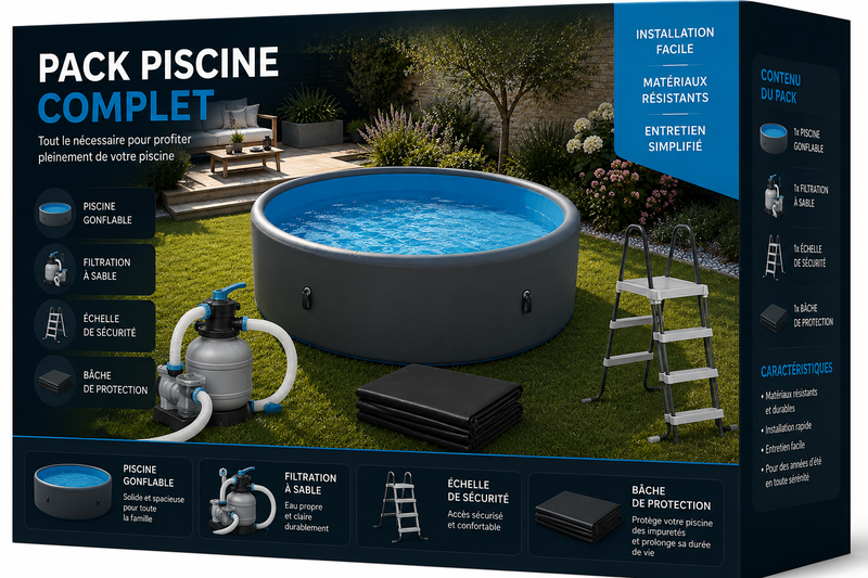 Pack Piscine Bluō Ronde Ø 3,7 m
